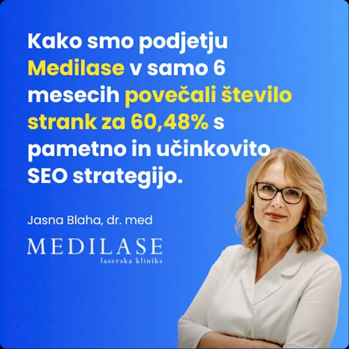 Rezultati SEO strategije za Medilase v šestih mesecih